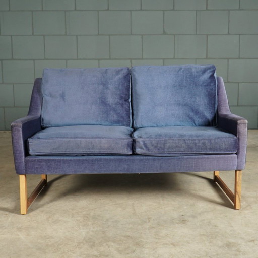 Vintage zithoek/zitgroep – blauw velours – JAB Anstoetz – jaren 70