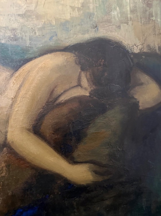Antique painting, oil on canvas, signed Michel DUTRIEU (1910-1993) – Art, Wood (photo 4 of 15)