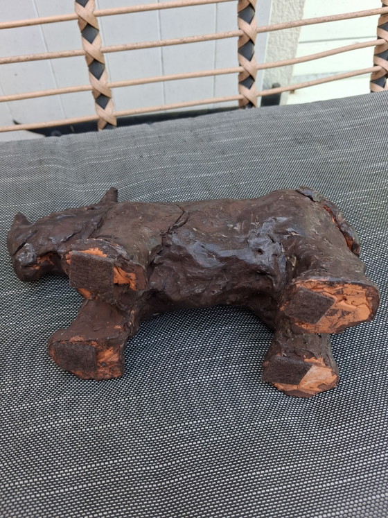 Scultura Ippopotamo in Terracotta Patinata – Sculture, Ceramica (photo 5 of 10)