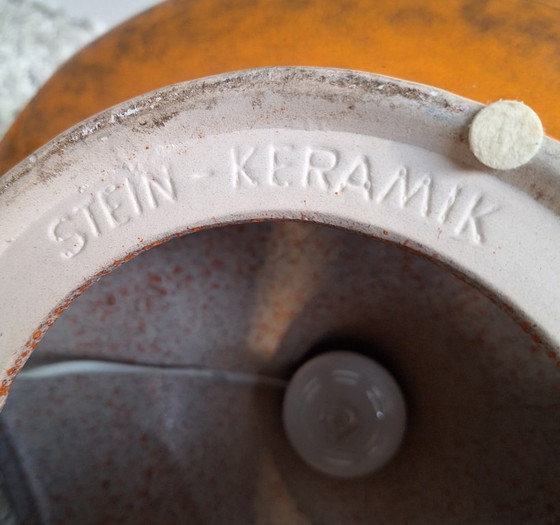 Image 1 of Stein keramiek oranje ufo space age vloerlamp