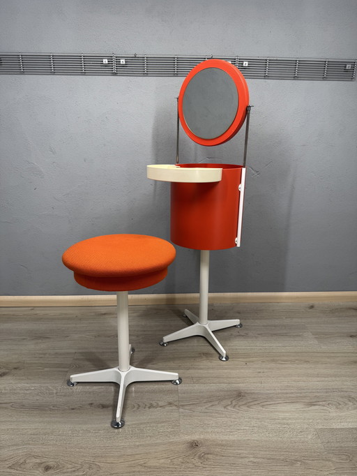 Retro Space Age dressing table with stool – Bremshey design – 1970s