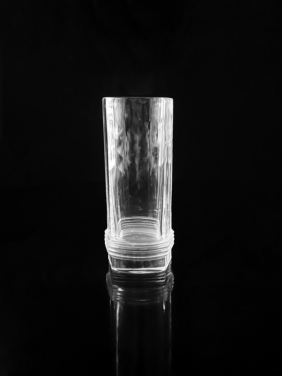 Image 1 of 6 Vintage Christian Dior Verres à boire en cristal 80Er Art Deco Revival Long drink Eau