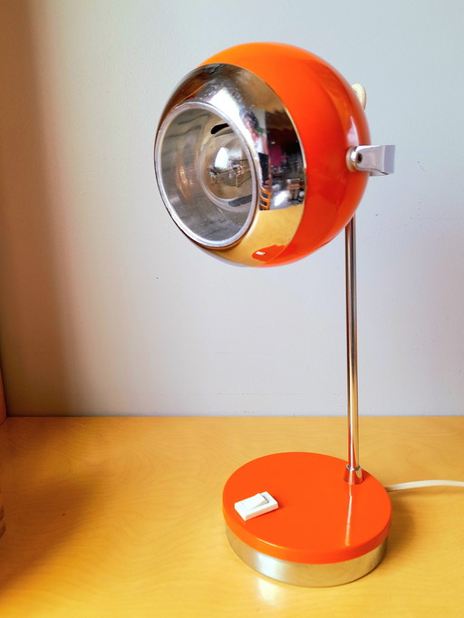 Orange eyeball lamp, G.Reggiani 70s