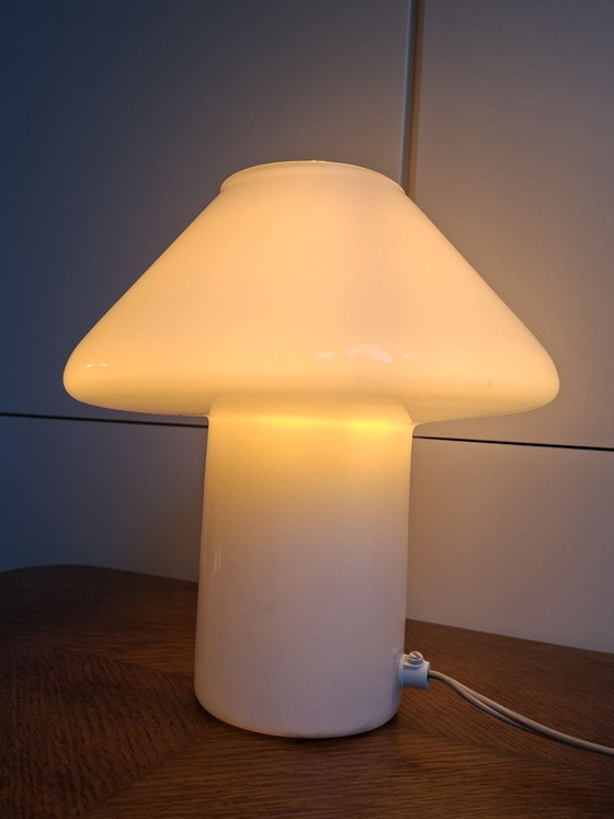 2x Lampada Fungo, bianca, anni '80 - Vetro Bianco – Lampade da tavolo (photo 4 of 11)