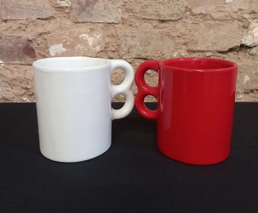 Coppia di Tazze in Ceramica Gabbianelli des. Liisi Beckman