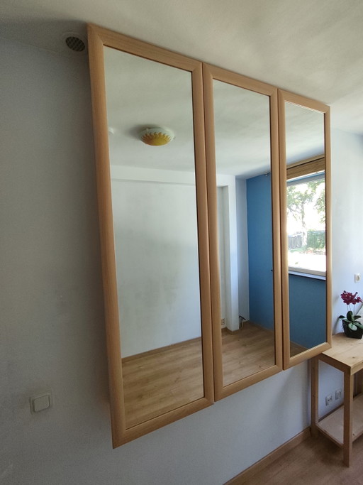 3 meubles à chaussures avec portes miroir