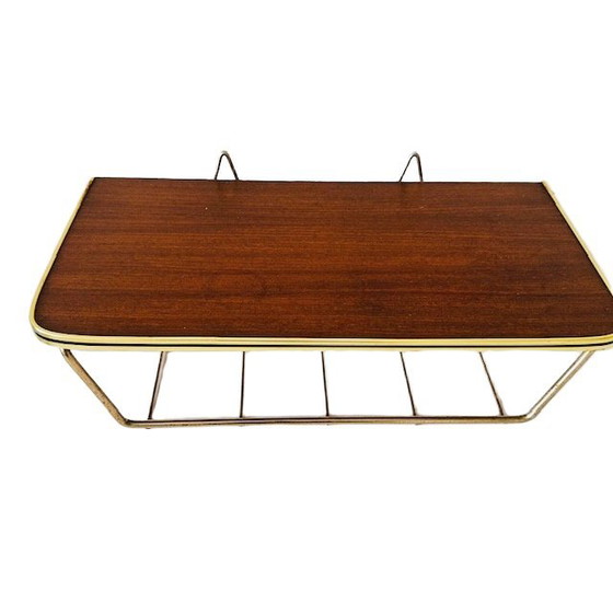 Image 1 of Vintage mid-century Danish Design wall rack teak brass 1960s