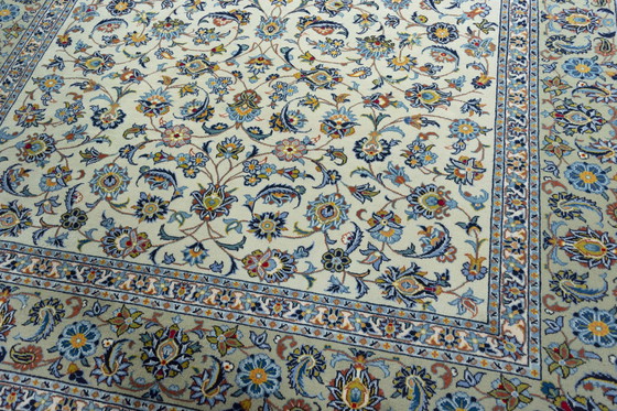 Image 1 of Tappeto orientale Kashan Cork firmato, annodato a mano - 310 x 225 cm - Verde pistacchio