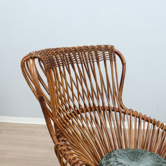 Pair of 1950s Franco Albini "Margherita" rattan & cane Armchairs 1950s – bonacina (photo 6 of 12)