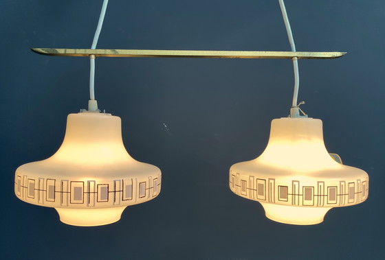 Image 1 of Lampada a sospensione in vetro doppio anni '60