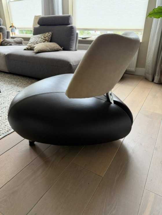 2x Pallone brown leather and cream alcantara – Leolux, Armchairs, Chrome (photo 6 of 7)
