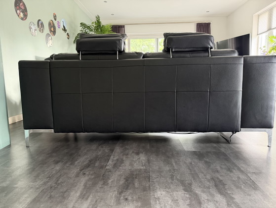 2 Zwarte Lederen Banken – Leather, Chrome (photo 5 of 6)