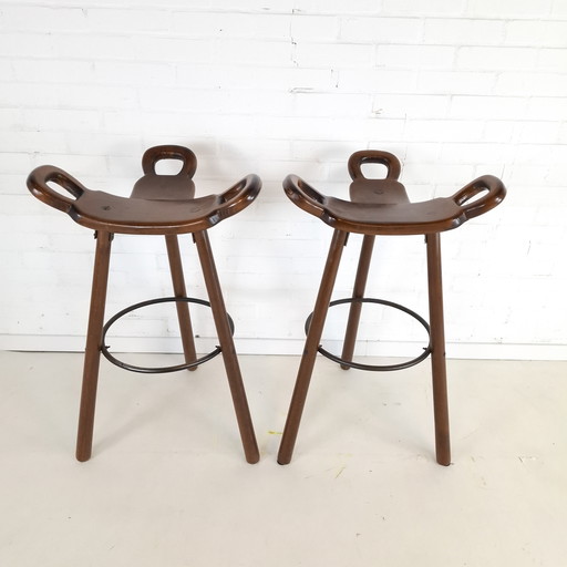 2x vintage Marbella Conoform brutalist bar stool