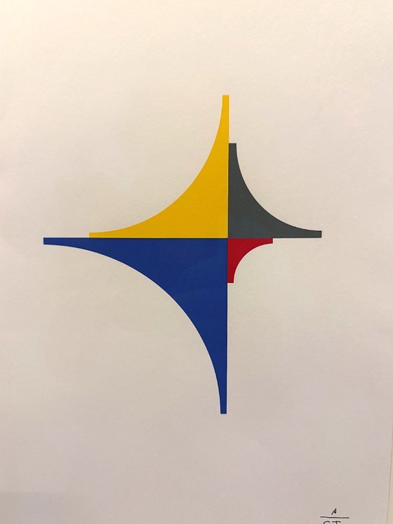 Image 1 of Anton Stankowski – Conjunto de tres pruebas artísticas de geometría abstracta - Serigrafías (1993)