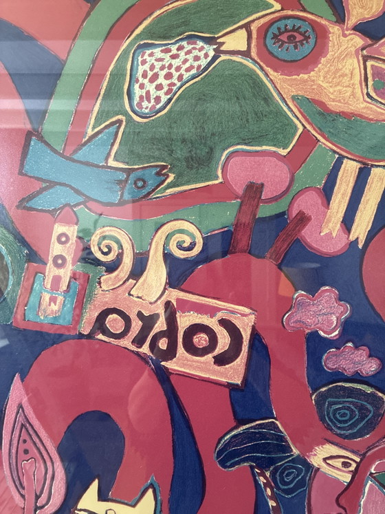 Image 1 of Colorful screen print “Cobra” by Corneille from 1988