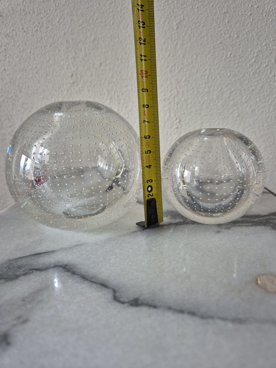 Image 1 of 5 clear glass spike balls, design A.D. Copier 1936, made by Glasfabriek Leerdam