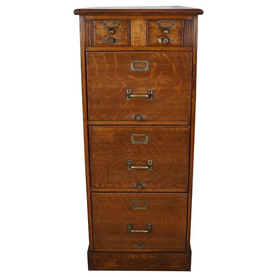 Image 1 of Französischer Apothekerschrank / Aktenschrank aus Eiche, 1920er/30er Jahre