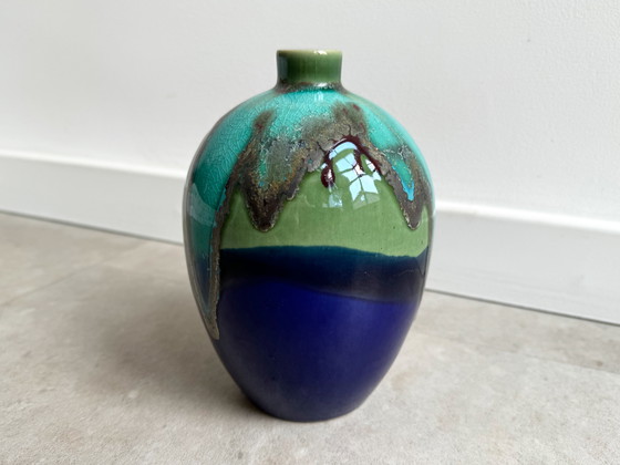 Image 1 of 1X Wunderschön glasierte Keramik-Vase