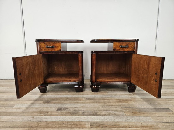 Image 1 of Nachtkastjes in Art Deco-stijl uit de jaren 50