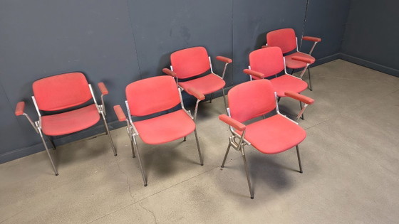 Image 1 of Chaises d'appoint vintage DSC 106 de Giancarlo Piretti pour Castelli, années 1970 - lot de 6