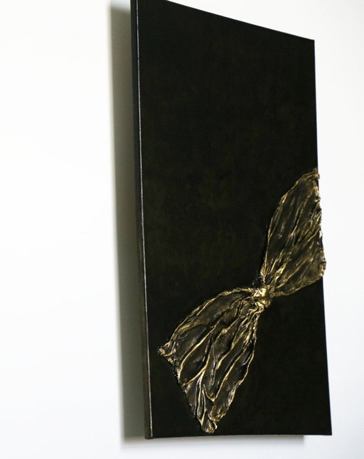 Painting - GLAMOUR - 3D luxury in gold and black -