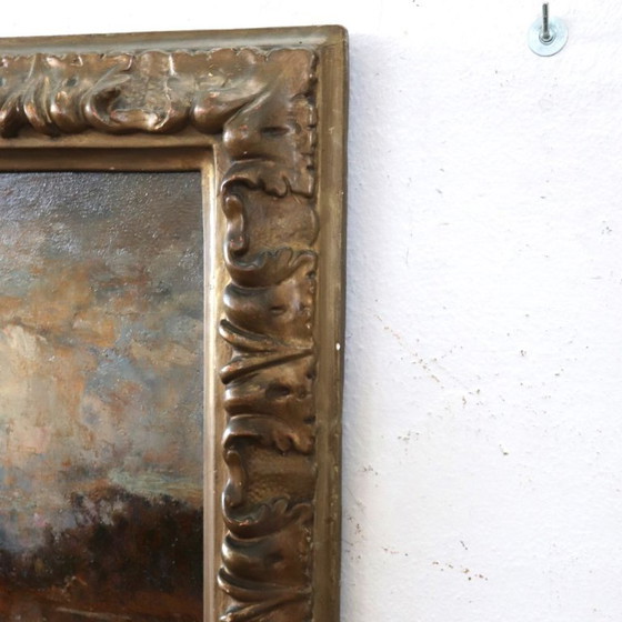 Oil Painting On Board Signed L. Clara, Italian Landscape, Early 20th Century – Paintings & Drawings, Wood (photo 12 of 15)