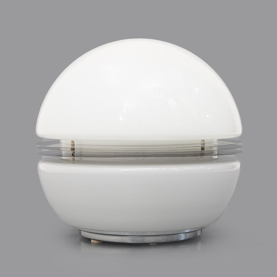 Image 1 of White glass table lamp by Enrico Tronconi for Tronconi, 1970s