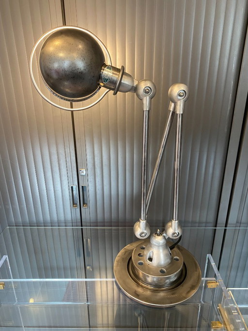 Jieldé Jielde 3-armige Vloerlamp, glanzende kleurloze lak, industrieel vintage