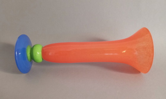 Image 1 of Rückl 'Aero' art-deco tango glass vase 1925 Czech Republic rare!