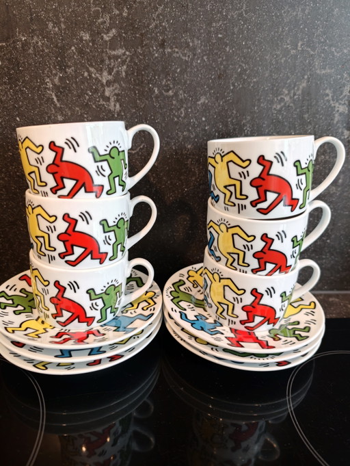 Keith Haring Cups and Saucers - Set of 6 (New) – servies, Porcelain