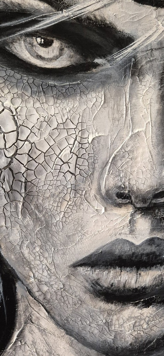 Traces Of What Remains - Acrylic on Linen Canvas Painting – Paintings & Drawings, Aluminium (photo 8 of 9)