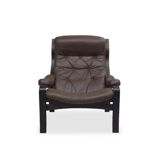 Image 1 of Sedia da salotto VIDJA | Poltrona in pelle di metà secolo | Vintage IKEA anni '70