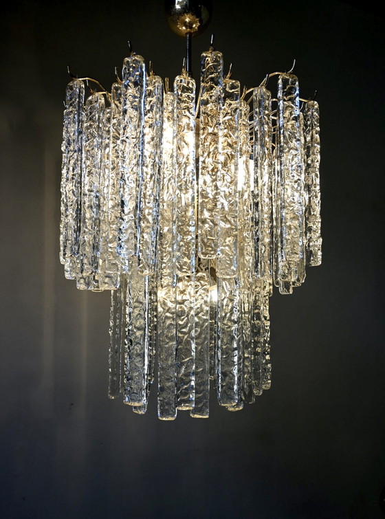 Italiaanse Kroonluchter In Murano Glas - Toni Zuccheri Venini – Hanglampen, Metal, Vintage (photo 13 of 15)