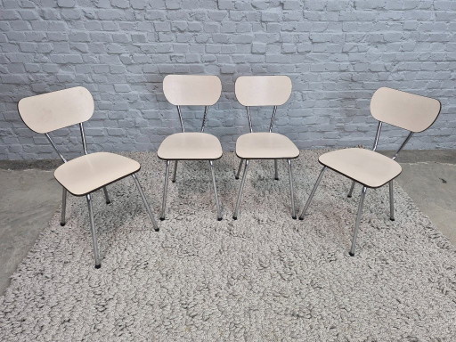 Set di 4 Sedie da Cucina Vintage Design di Brabantia, Paesi Bassi, anni 1960-1970 – eetkamerstoelen, Chrome (photo 2 of 8)