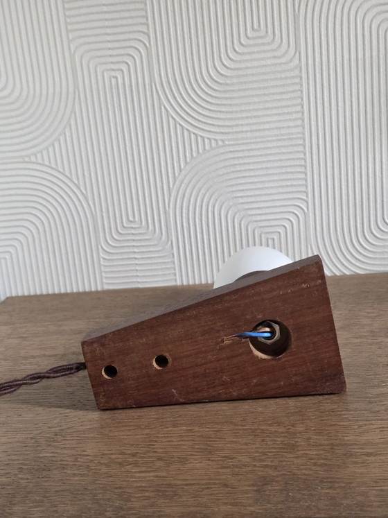 Lampada da tavolo vintage Mid-Century – Lampade da tavolo, Wood, Glass (photo 3 of 7)