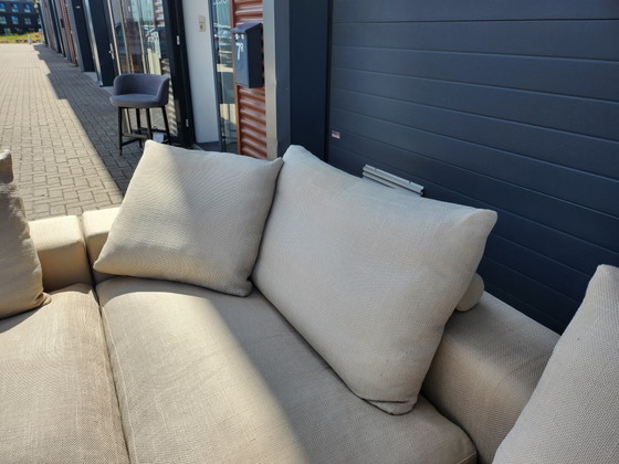 Image 1 of Flexform - Groundpiece hoekbank in beige stof by Antonio Citterio