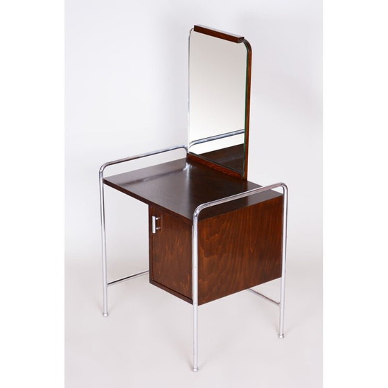 Image 1 of Vintage bauhaus vanity in beech and chrome, 1930