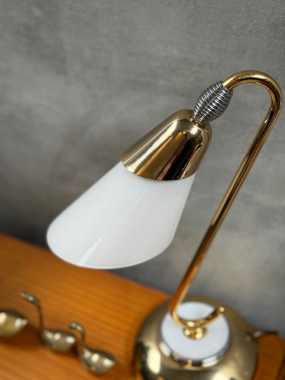 Image 1 of Lampe de bureau/lampe de table en laiton style années 50