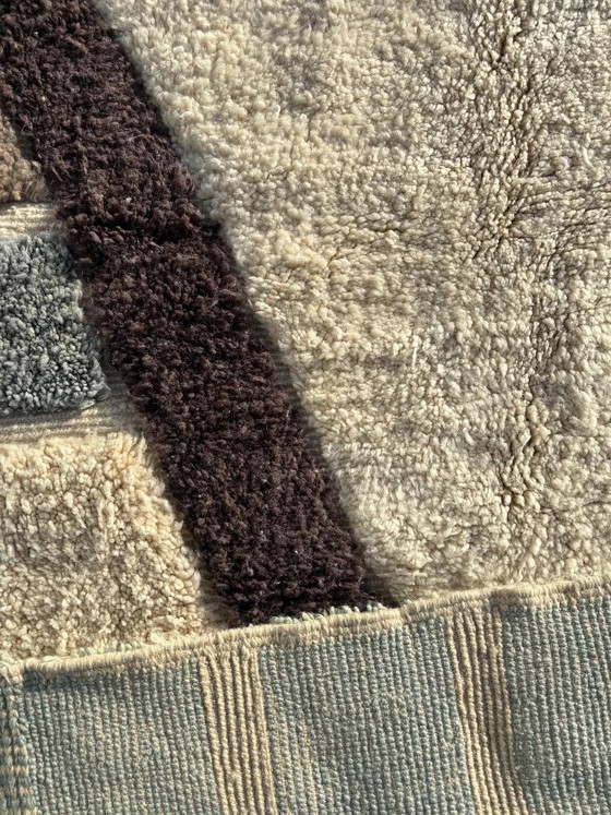 Image 1 of Moroccan Modern Rug 200x300 cm – Handmade Wool Berber Rug – White Textured Geometric Design – Modern Minimal Area Rug