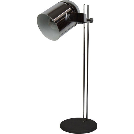 Vintage adjustable chrome and metal table lamp by Stanislav Indra, Czechoslovakia 1970