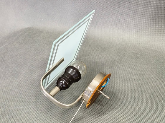Image 1 of Een paar art-deco glazen wandlampen, Tsjechoslowakije, jaren 1940