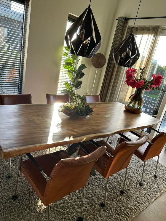 Image 1 of 6 chaises vintage en cuir