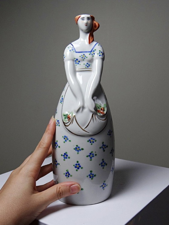 Image 1 of Rare antique collectible porcelain bottle by Michelaud Limoges, Robj Paris style