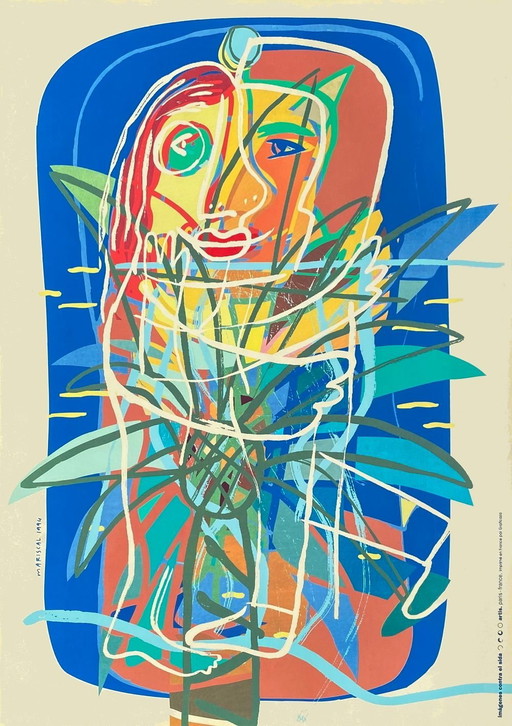 Javier MARISCAL Imàgenes contra el sida originele poster 1994