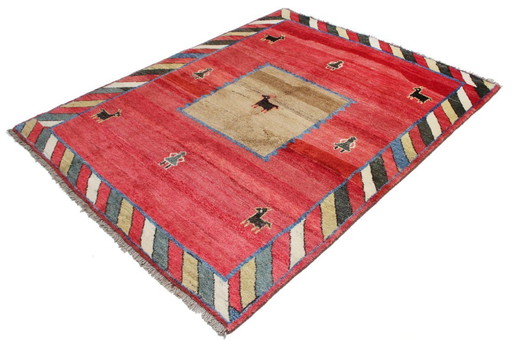 Tappeto persiano originale Gabbeh Ghashghai tappeto orientale 205 cm x 166 cm vecchio naturale