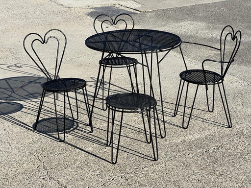 Mathieu Matégot wrought iron garden furniture 1950
