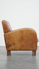 Design-Sessel Rindsleder in heller Cognacfarbe
