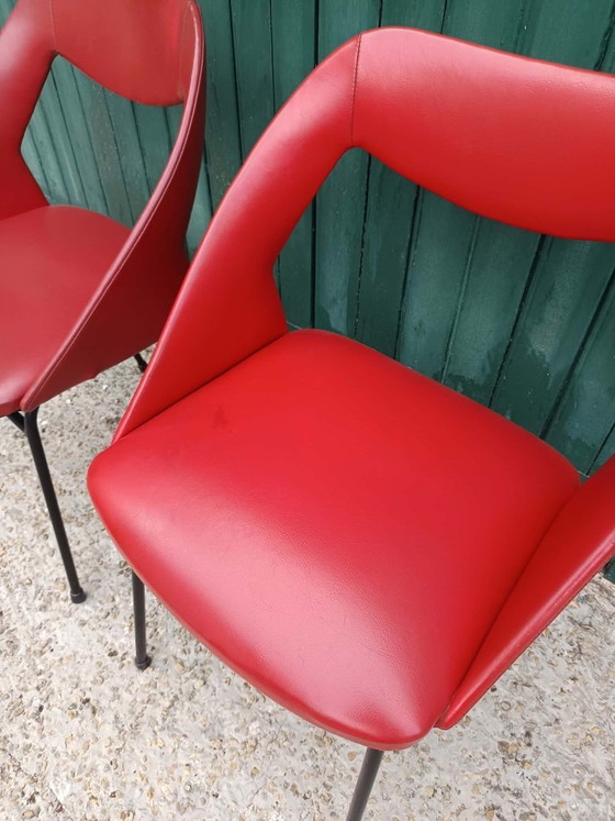 Image 1 of 2 rote Vinyl-Sessel aus den 1970er Jahren