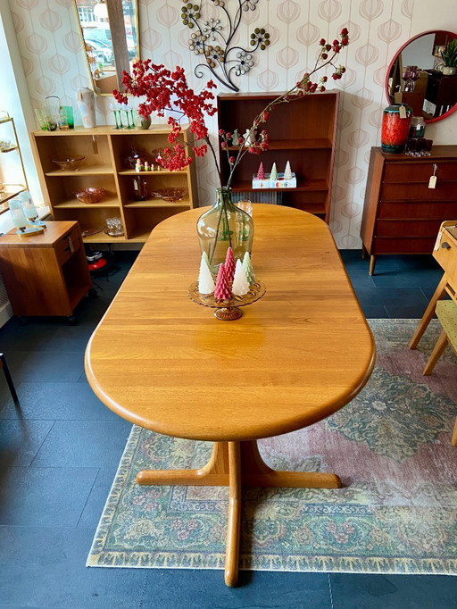 Vintage verlengbare Deense eettafel van massief teakhout