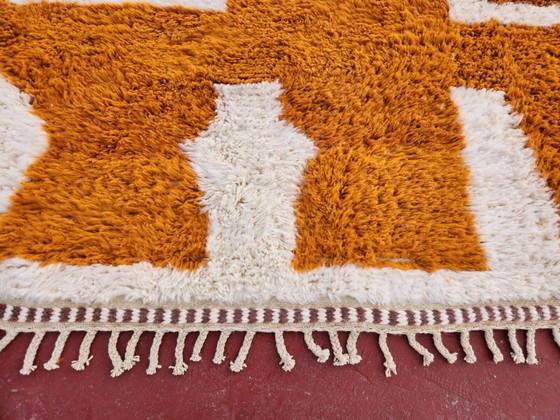 Tapis Beni Ouarain 300x200 cm – Laine épaisse, motifs berbères ocre & écru, – Coton, Bohemian (photo 5 of 11)